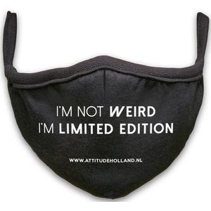 Attitude Holland - I'm Not Weird I'm Limited Edition Masker - Mondkapje - Zwart