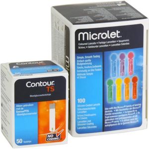 Contour TS - Bloedglucosestrips - 50 Stuks - Microlet Lancetten - 100 Stuks