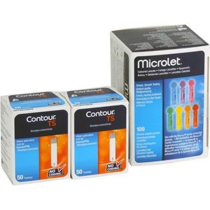 Contour TS bloedglucosestrips (2x50), Microlet lancetten (100)