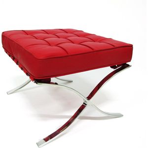 Expo hocker rood premium leer