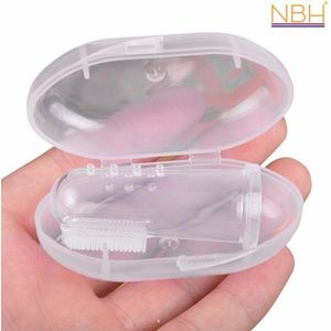 Transparante hygiënisch opbergdoosje inclusief vinger tandenborstel