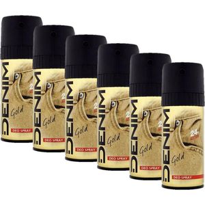 Denim Gold Deodorant spray 6 x 150 ml