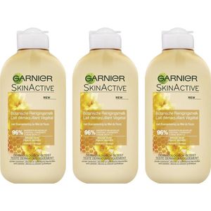 Garnier SkinActive Botanische reinigingsmelk Bloemenhoning Droge huid - 3 x 200 ml