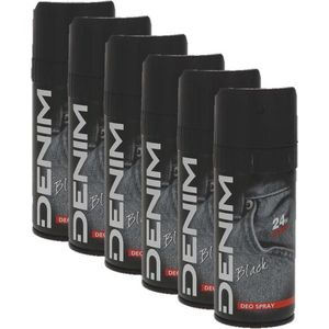Denim Black Deodorant spray 6 x 150 ml