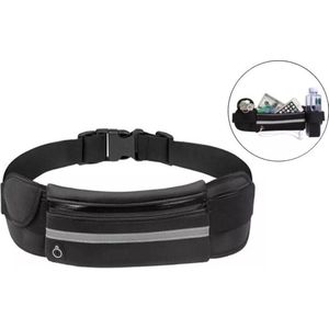 heuptasje sport – running belt – hardloop heuptas - verstelbare buideltas - zwart