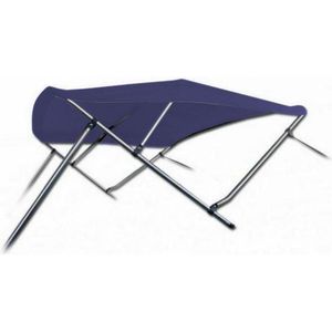 3 Boog Biminitop Zonnetent PREMIUM H117 cm BLAUW Breedte 155-169 cm