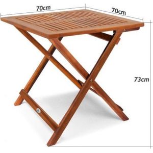 Inklapbare bijzettafel hardhout 70x70