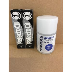 RefectoCil 2 stuks nr.1 zwart + 100ml Oxidant