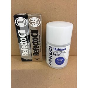 RefectoCil  2 stuks nr.1 Zwart + nr.3.1 Lichtbruin + 100ml Oxidant