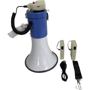 Moonlight MOON-M80WUSB-2 Megafoon 80W – Met 2x Oplaadbare Accu, Afneembare Microfoon, USB/SD MP3 Speler, Sirene en Opnamefunctie – 1,2 km Bereik