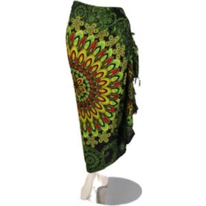 Om Namaste - Sarong - Groen - Rayon - Bloemrijke Mandala