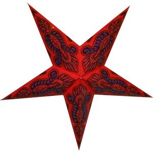 Kerstster nr. 10 Rode ster ""Blue snake"" - Papieren Kerststerren - Kerstdecoratie - Ø 60 cm - zonder verlichtingsset - Kerst