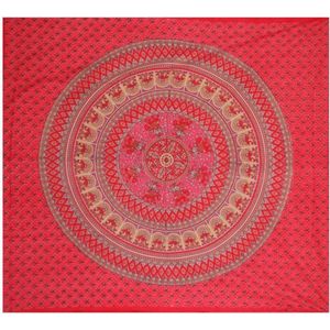 Grand foulard B63 - Mandala - Rood - Wandkleed - Bedsprei - Strandlaken