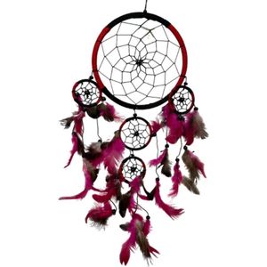 Dromenvanger - 17 cm Rood-Zwart - Dreamcatcher