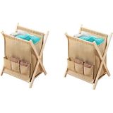lectuurbak - wasmand - opbergmand beige inhoud 30 liter , set van 2