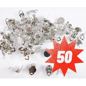 Stevige Oorbel clips 50 stuks - edelstaal en anti-allergisch - oorbel clips - 10 mm clips voor oorbellen - klem oorbellen - clip-on oorbellen - oorbellen zonder gaatjes