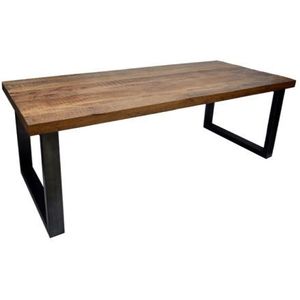 Showroommodel Eettafel Camelot 240 Warm Brown Mangohout, zelf afhalen