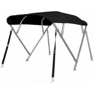 4 Boogs RVS Biminitop Zonnetent ZWART H117-B170-182 cm