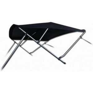 3 Boog Biminitop Zonnetent PREMIUM H91 cm ZWART Breedte 231-243 cm