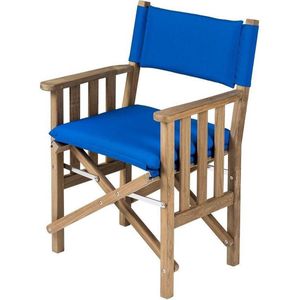 Regisseursstoel II Teak Premium met Kobalt Blauwe kussenset (Geolied)