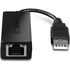 Trendnet TU2-ET100, USB naar Fast Ethernet Adapter (USB 2.0, RJ45/LAN (1x)), Netwerkadapter, Zwart