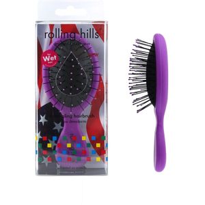 Rolling Hills Borstel Hairbrushes Detangling Brush Wet Hair Mini Purple 1Stuks