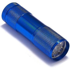 Mini zaklamp 9 LED Aluminium UV Ultra Violet paars licht - Blauw