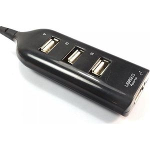 4 Poort mini USB 2.0 Hub, hoge snelheid Zwart