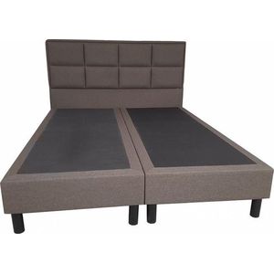 Boxspring Kristal - 2 persoons zonder matras bruin-antraciet mix