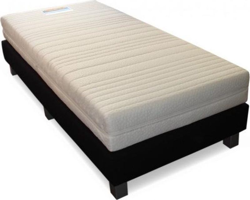 Boxspring - Zwart - PU-Leder - Inclusief Pocket Matras