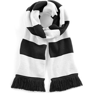Beechfield Sjaal met brede streep wit zwart Unisex - sjaal lengte 182 cm