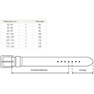 herenriem - perforatie 4cm brede zwarte heren riem - Deze zwarte herenriem past altijd en is verkrijgbaar in 3 maten en kleuren MT105