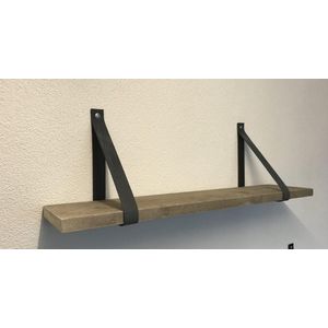 Leren plankdragers | grijs | 2 stuks | per set | Echt lederen plankendragers | Plankendrager | Plankdragers grijs | Plankdragers leer | Industriele plankdragers | Ophangsysteem | grijze plankdragers | plank dragers | planken dragers