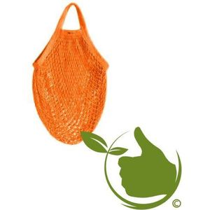 Boodschappentas (oranje) vervaardigd van biologisch katoen