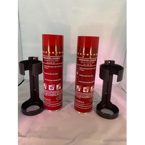 Schuimblusser, brandblusser, Firestop, spray A,B en F Set. (2x blusser en 2x houder): voor alle beginnende branden