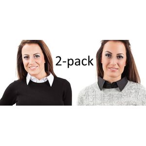 2-pack Los dames kraagje wit en zwart punt - kraagje.com