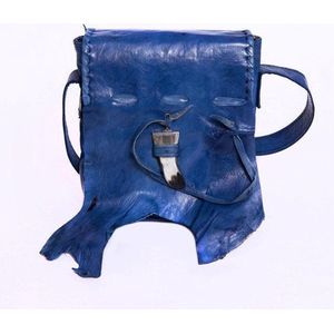 Doenya Leren Damestas ‘Qabli’ (blauw) boho style