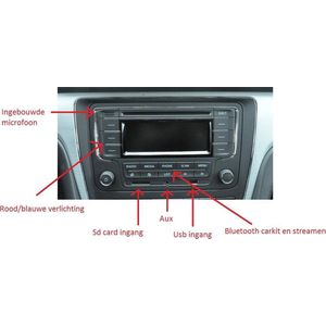 Radio cd speler geschikt voor Volkswagen Caddy Radio Cd Bluetooth Carkit Usb Sd Aux Spotify