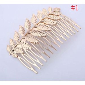 Haarspeld/kam boom blad motief goud kleurig, bruiloft