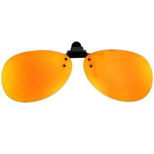 Clip on zonnebril ( Oranje geel goud) Piloot