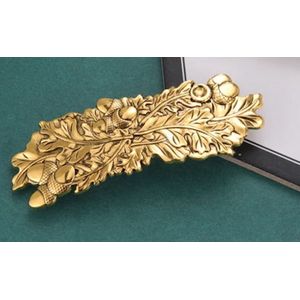 Haarclip sier goudkleurig, Eik blad