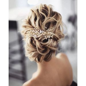 Bruidsmode haarmode gala feest (kam, zilverkleurig)