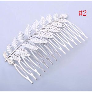 Haarspeld/kam boom blad motief zilver kleurig, bruiloft
