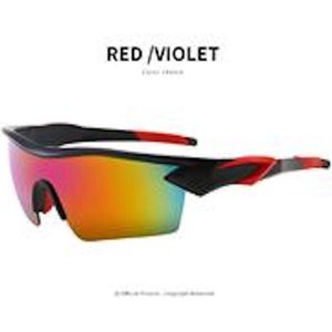 Sport zonnebril UV 400 Outdoor (Rood-zwart), multicolor glas