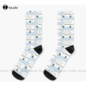 Sokken, Camper print, lichtblauw wit