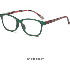 Leesbril groen en multikleur sterkte +1