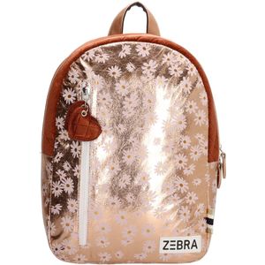 Zebra Trends Girls Rugzak M Metallic Flower Pink