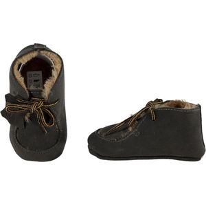 XQ Little Shoes Slofjes Baby - Grijs - Leren Babyschoentjes - Warme Voering