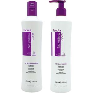 Fanola No Yellow Shampoo & Masker Set - Neutraliseert gele tinten - 350 ml