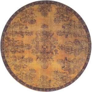 Yves - Vloerkleed - Rond - Oker - Ø120 cm - Vintage Design